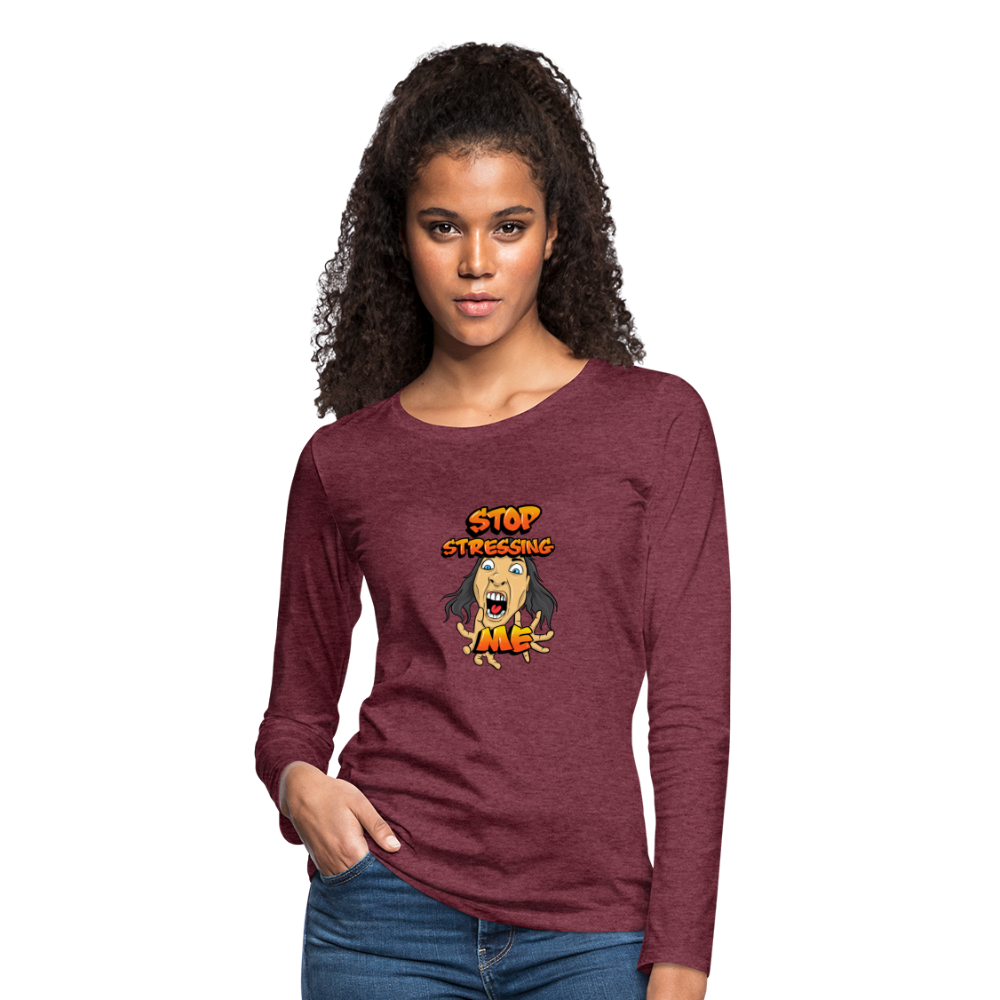 Women's Premium Long Sleeve T-Shirt - heather burgundy